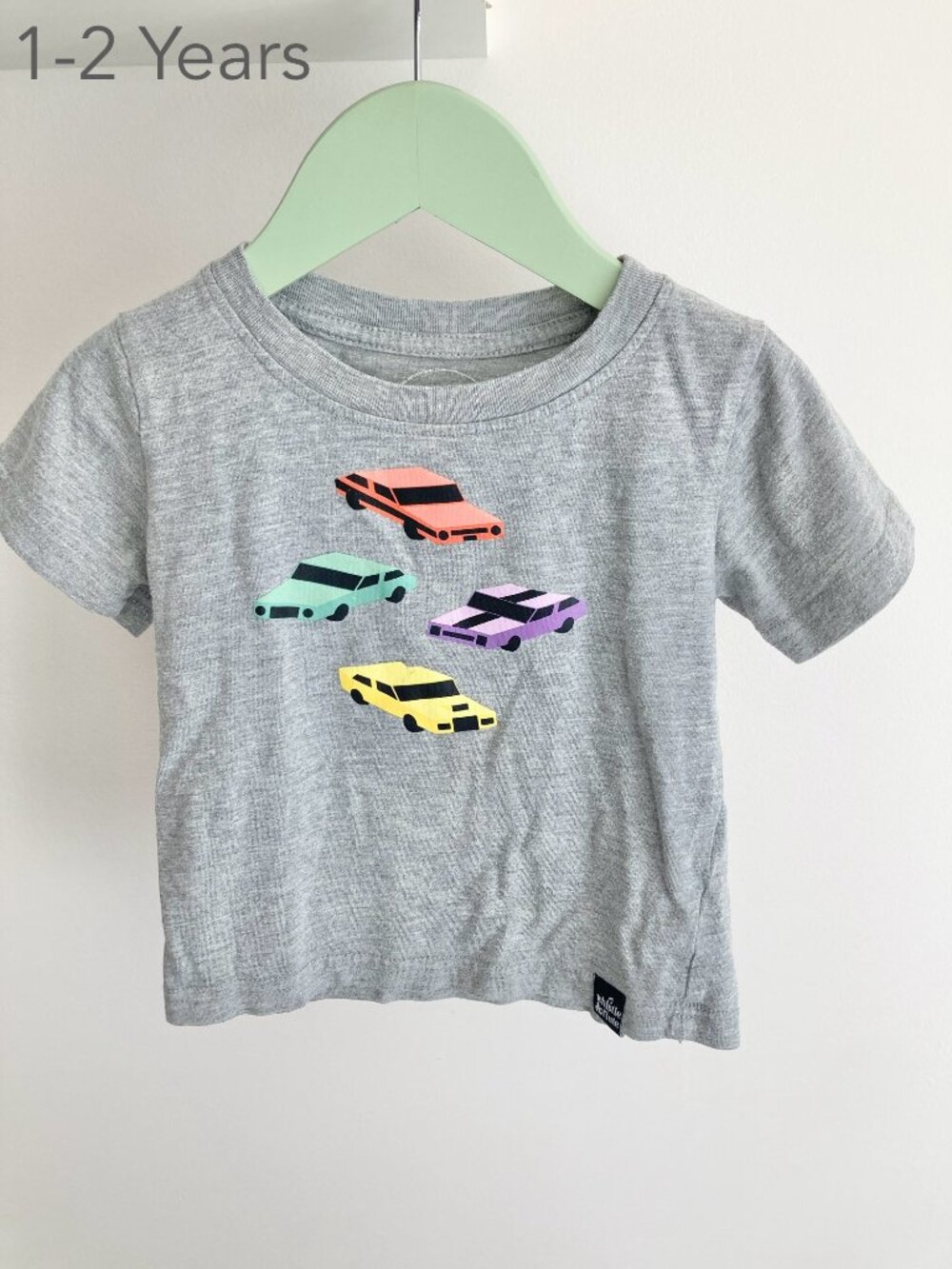 (🎨$3 PLAY) Whistle & Flute 1-2 Years Toddler Cars Grey T-Shirt Summer Beach